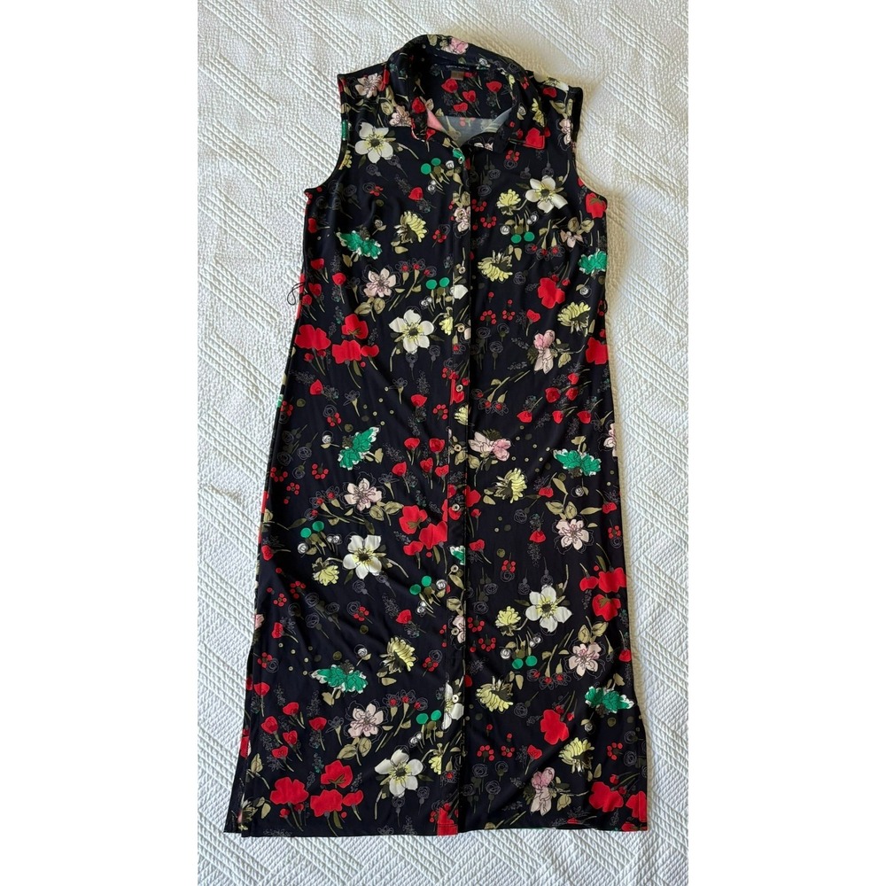 Tommy Hilfiger Women's Floral Sleeveless Shirtdress Button Front Belt Size 6